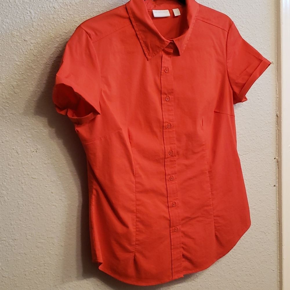 Short sleeve coral blouse